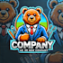 make stunning animated bear mascot logo with unique style