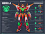 draw mecha and robot reference sheet in anime style