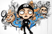 create simple character doodle art