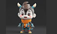 design cute 3d model character, 3d game, toys and rendering with cartoon style