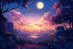 draw anime background, environment, visual novel