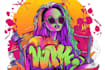 do illustration expressionism art, graffiti, abstract