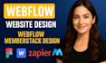 design and develop webflow website, integrate memberstack, stripe, airtable xano
