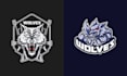 make creative skull wolf logo