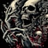 create dark art illustration, horor and skull artwork
