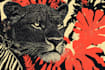 illustrate animal or botanical linocut based