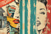 make illustration in distressed retro and pop art style