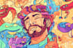 create colorful doodle art illustration
