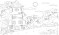 make colouring book page children and adults