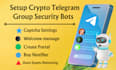 setup professional crypto telegram group with bots