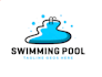 makes swimming pool, pool cleaning logo design