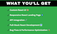develop a modern react UI landing page and fix react issues