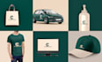 design logo, brand style guide or brand identity guidelines with branding kit