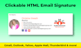 design clickable HTML email signature for gmail and outlook