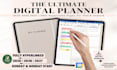 design etsy hyperlink digital planner, fillable interactive printable journal