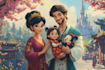 design a professional disney family portrait