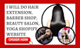 do hair extension, barber shop, beauty salon yoga shopify website