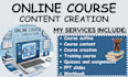 create online course creation training course course content course curriculum