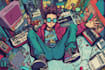 create cartoon album cover illustration