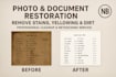 cleanup yellowing, and stains restoring a document or image