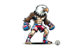 create awesome eagle fighting mascot logo with free source file
