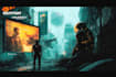 make environment, cyberpunk, concept art landscape design