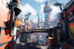 draw sci fi , cyberpunk, fantasy science fiction city