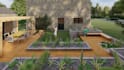 design a 3d outdoor office or garden studio for remote work and creativity
