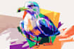 create a beautiful, vibrant vector art portrait