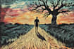 draw linocut style digital drawing art