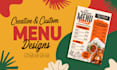 design a stunning, professional and print ready restaurant menu