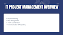 manage IT projects efficiently as a professional IT project manager
