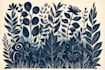 illustrate botanical and animal linocut illustration