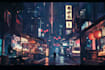 do cyberpunk scifi futuristic city