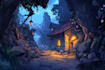 design 2d game concept art background and environment
