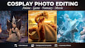 edit cosplay photos with cinematic retouching and effects