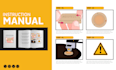design an instruction manual, user guide or illustrated steps