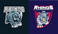 design mascot hooligan rhinoceros logo