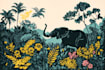 illustrate botanical and animal linocut illustration