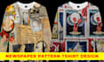 create custom newspaper pattern tshirt design