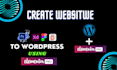 convert figma to wordpress, xd to wordpress, psd to wordpress figma to elementor