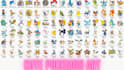 draw kawaii pokemon art, pixel art sprite sheet fakemon trainer pokemon avatar