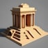 model miniature building monument modern mansion for 3d printing in blender