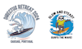 create unique animal mascot surfing logo