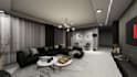 design modern living room and bedroom interior with 3d renders