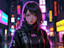 do a cyberpunk anime art illustration