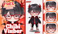 anime chibi vtuber, chibi pngtuber model and live2d rigging for streamers