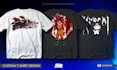 design custom gaming and anime tshirt graphics with dark grunge aesthetic