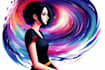 draw a digital abstract art illustration