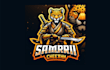 make amazing samurai cheetah mascot logo with creative concepts
